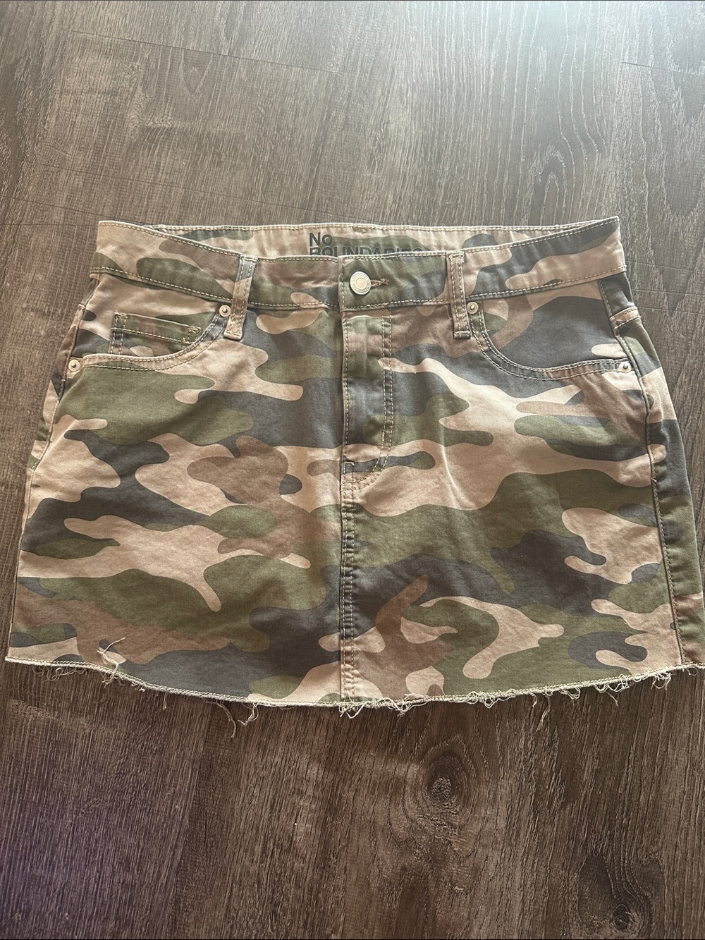 No Boundaries Camo Mini Skirt in Green and Tan NEVER WORN! Brand new without tag